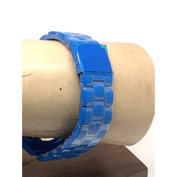 Disney Frozen Women's Watch WDS000835 Quartz Blue Band Crystals Bezel 41mm - Picture 11 of 15